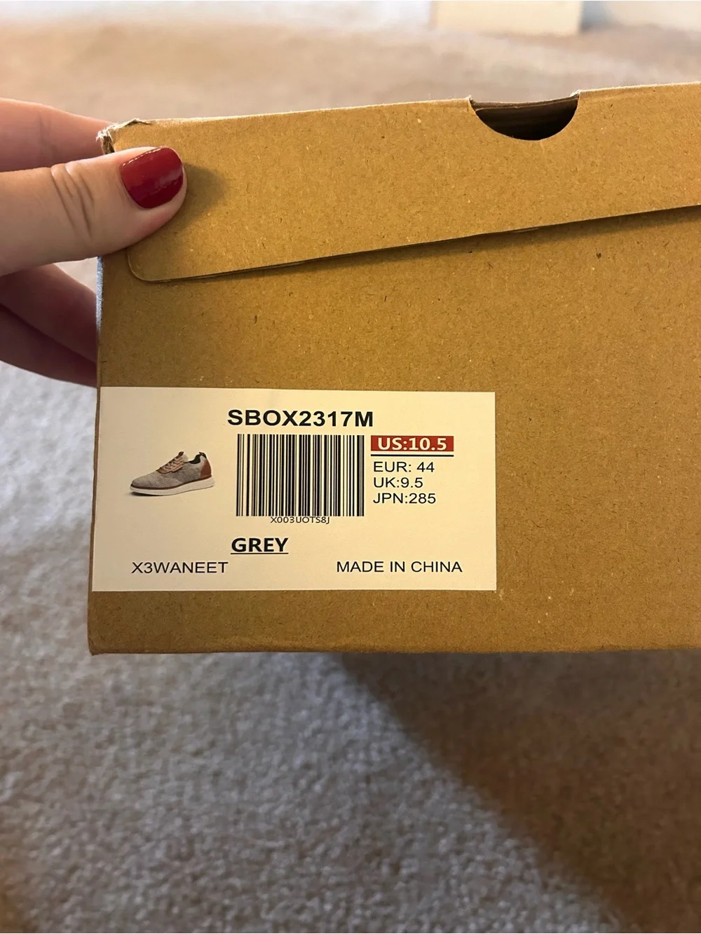 Men's Knit Lace-Up Sneakers in Gray and Tan